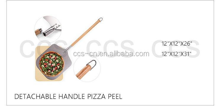 12''*14''*36'' Square Wood Handle Metal Pizza Shovel 91cm Aluminum Pizza Peel