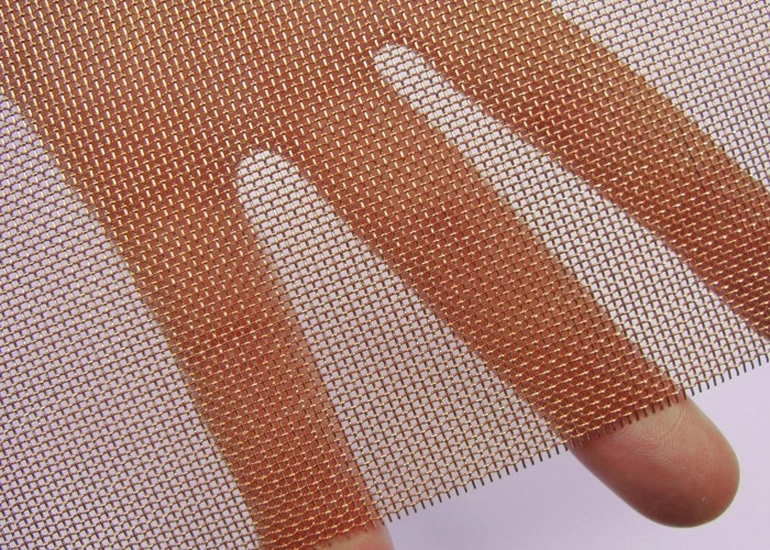 Non Magnetic Copper Wire Mesh Sheets / Copper Netting Mesh 0.05mm Diameter