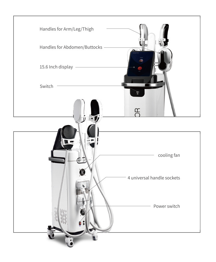 4 Handles Muscle Non-invasive Ems Muscle Stimulator Fat Builds Slimming Rf Body Sculpt Emslim Cellulite Reduction Machine