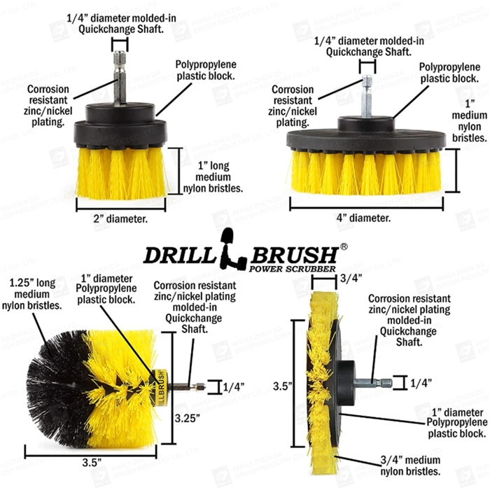 27PCs Household Drill Cleaning Brush For Bathroom Surfaces Car Grout Decontamination