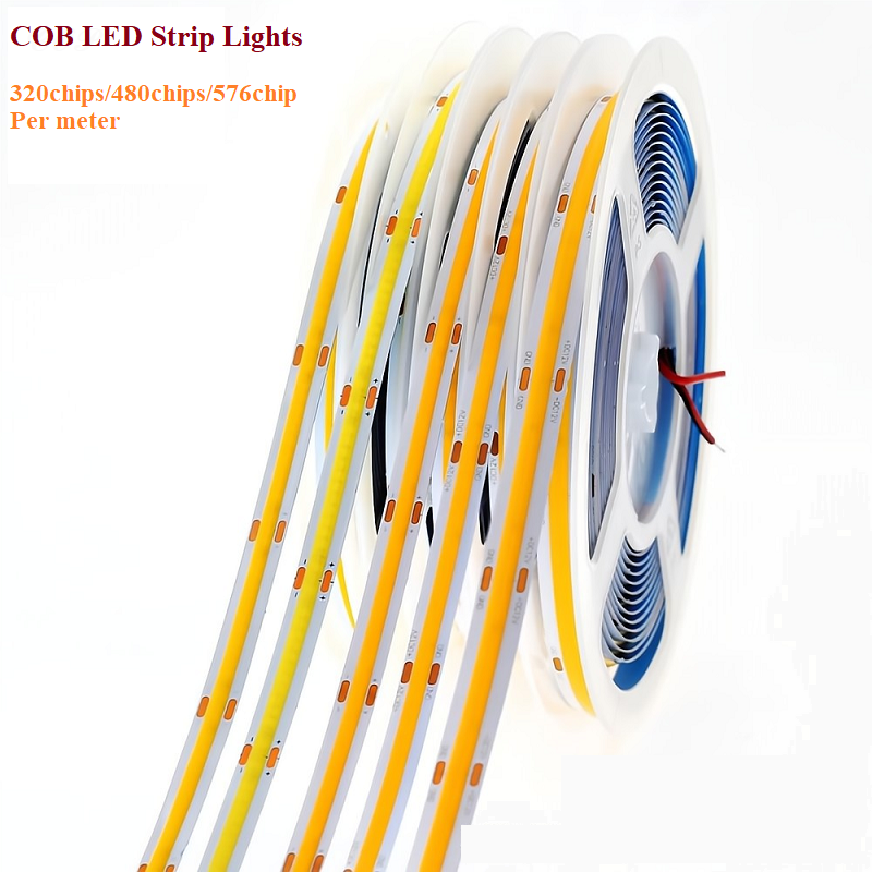 High Brightness 480leds 8mm10mm 12V24V COB LED Strip Light for Warm Natural White Lighting