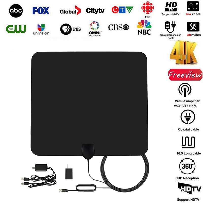 Paste Mounting High Gain Film Flat TV Antenna Digital Indoor UHF VHF Long Range Antenna