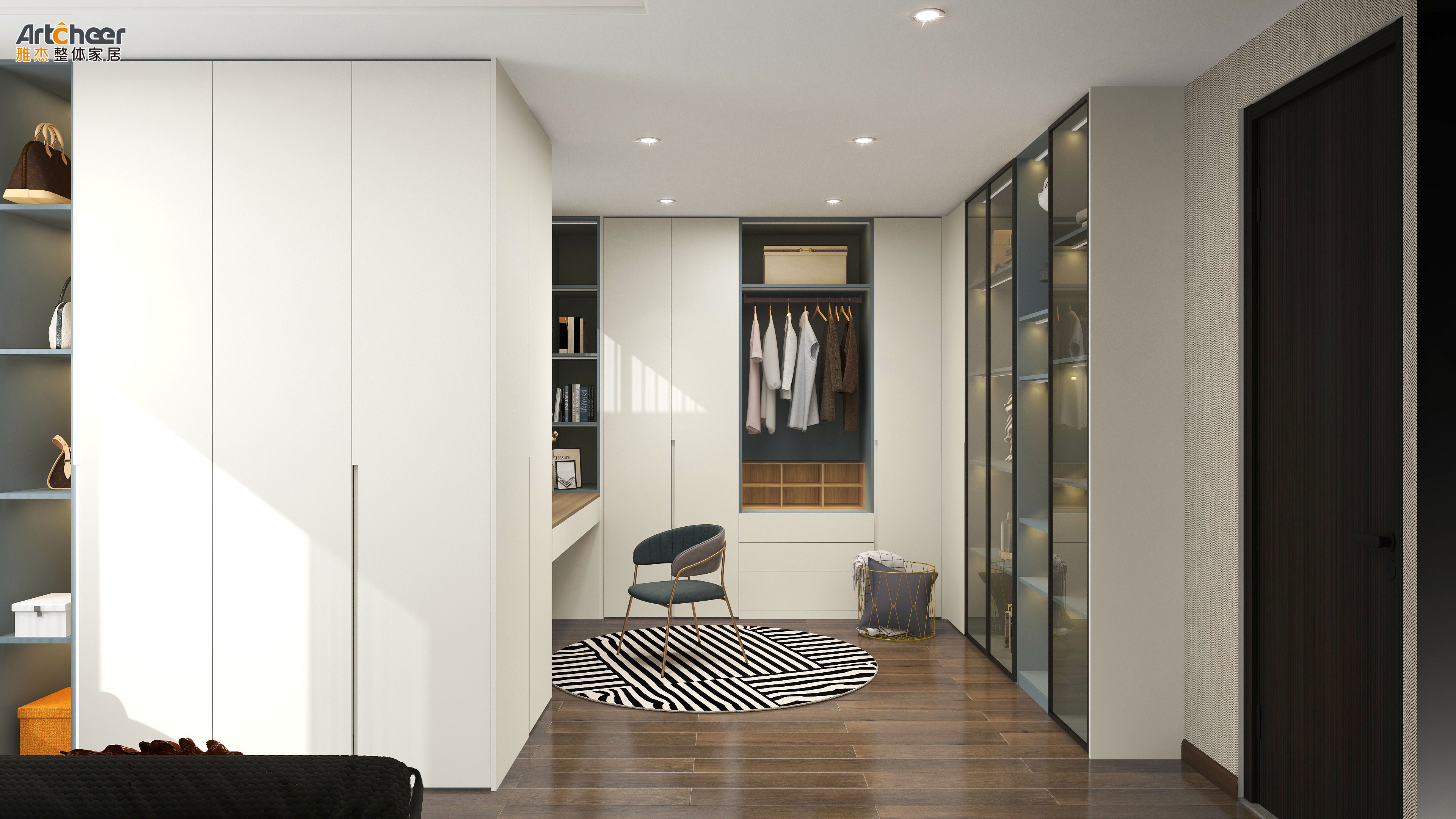Maximize Your Bedroom Storage with Artcheer's Customized Wooden Wardrobe and LED Closet