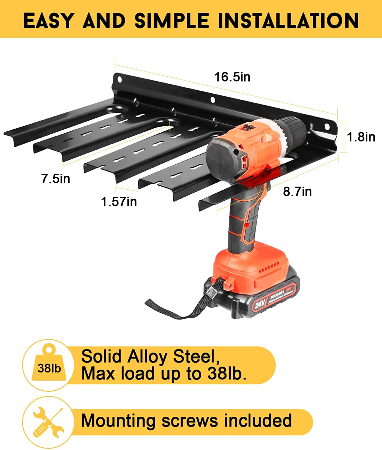 Wall Mount Impact Drivers Storage Dock for Bathroom Power Tools Storage Organizers