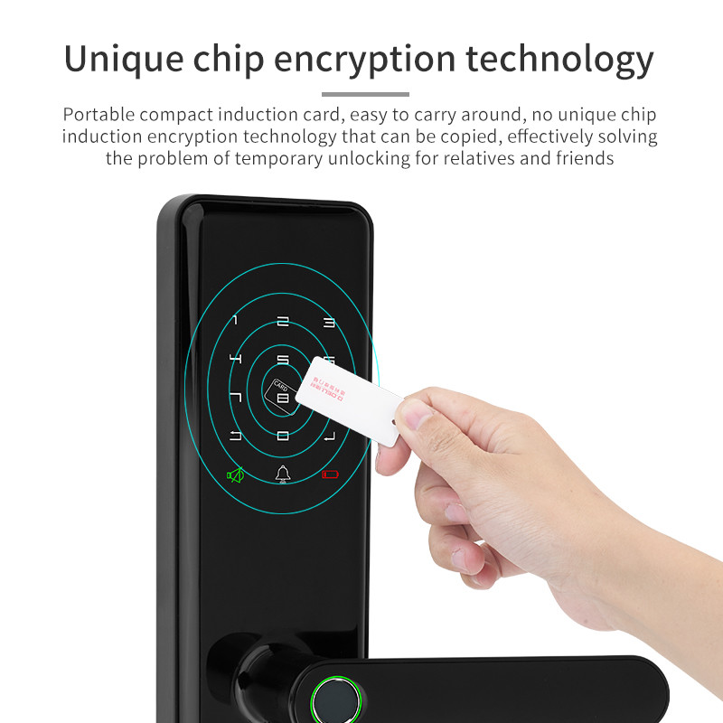 Hot Selling Fingerprint Smart Door Lock With Tuya Wifi Smartphone App Remotely Control High Quality For House Use