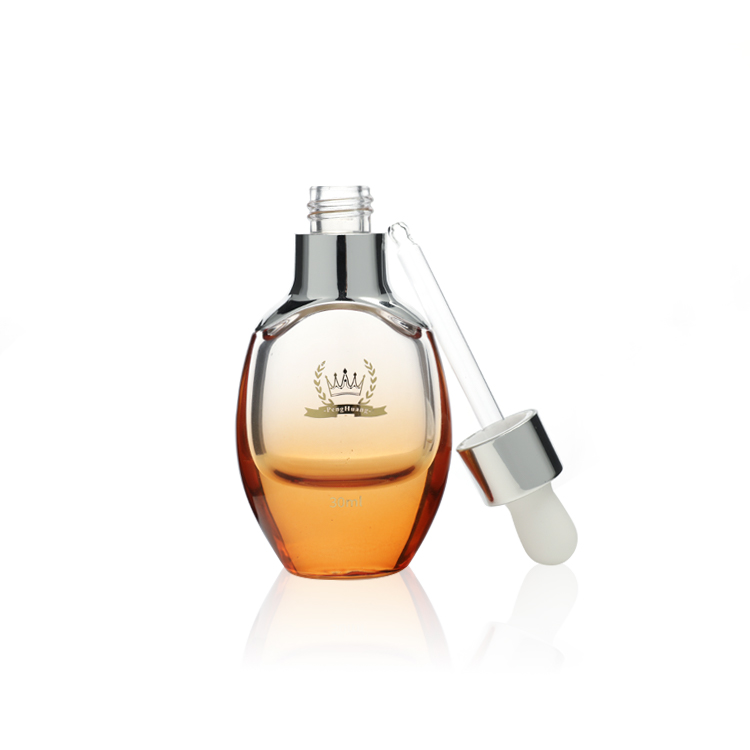Luxury Empty 30ml Clear Dropper Bottles Logo Print Cosmetic Packaging