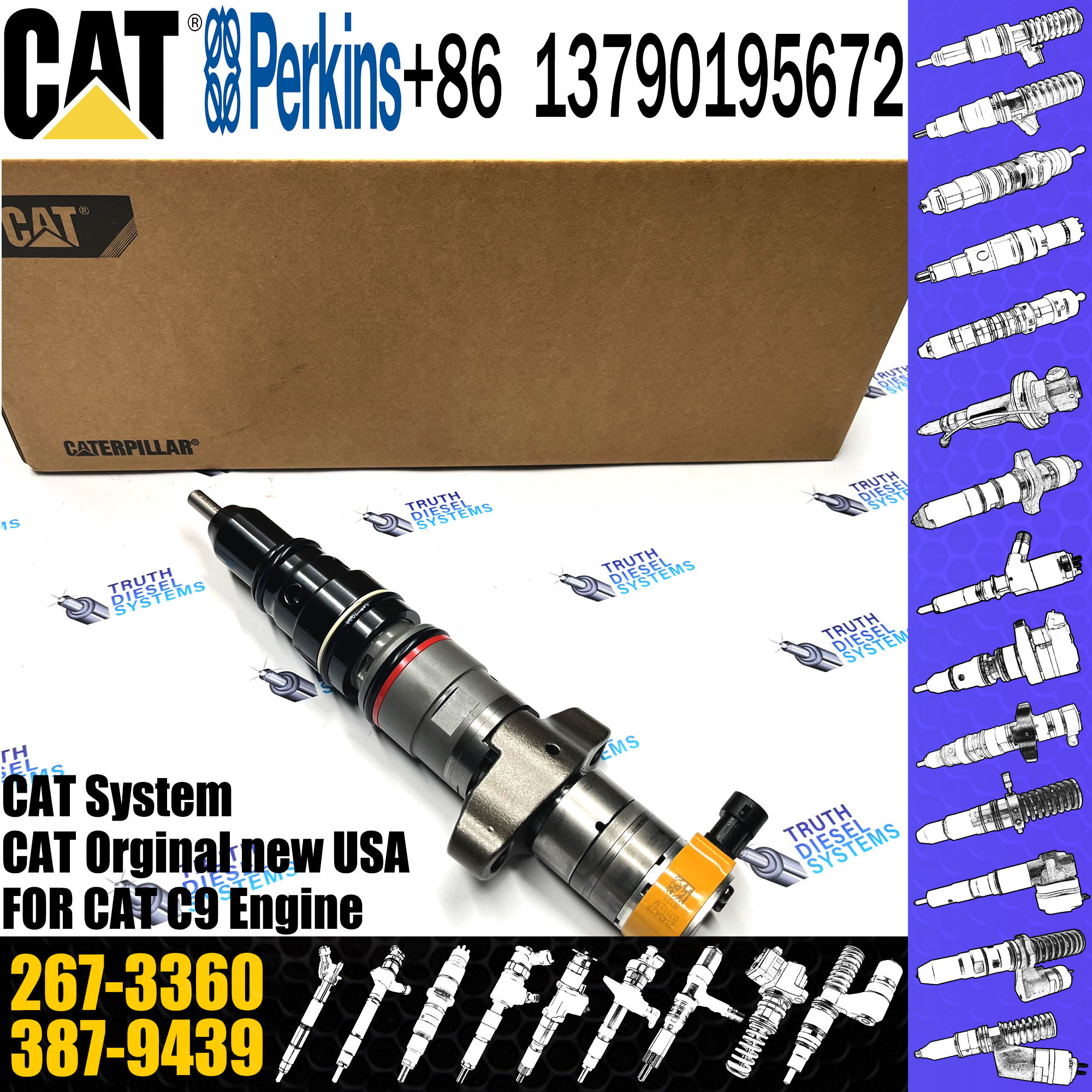 Diesel Fuel Injector for C7 C9 Injector 241-3238 243-4502 268-1836 265-8106 267-3360