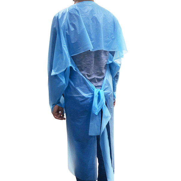Antibacterial CPE Gown , Fluid Resistant Disposable Protective Wear