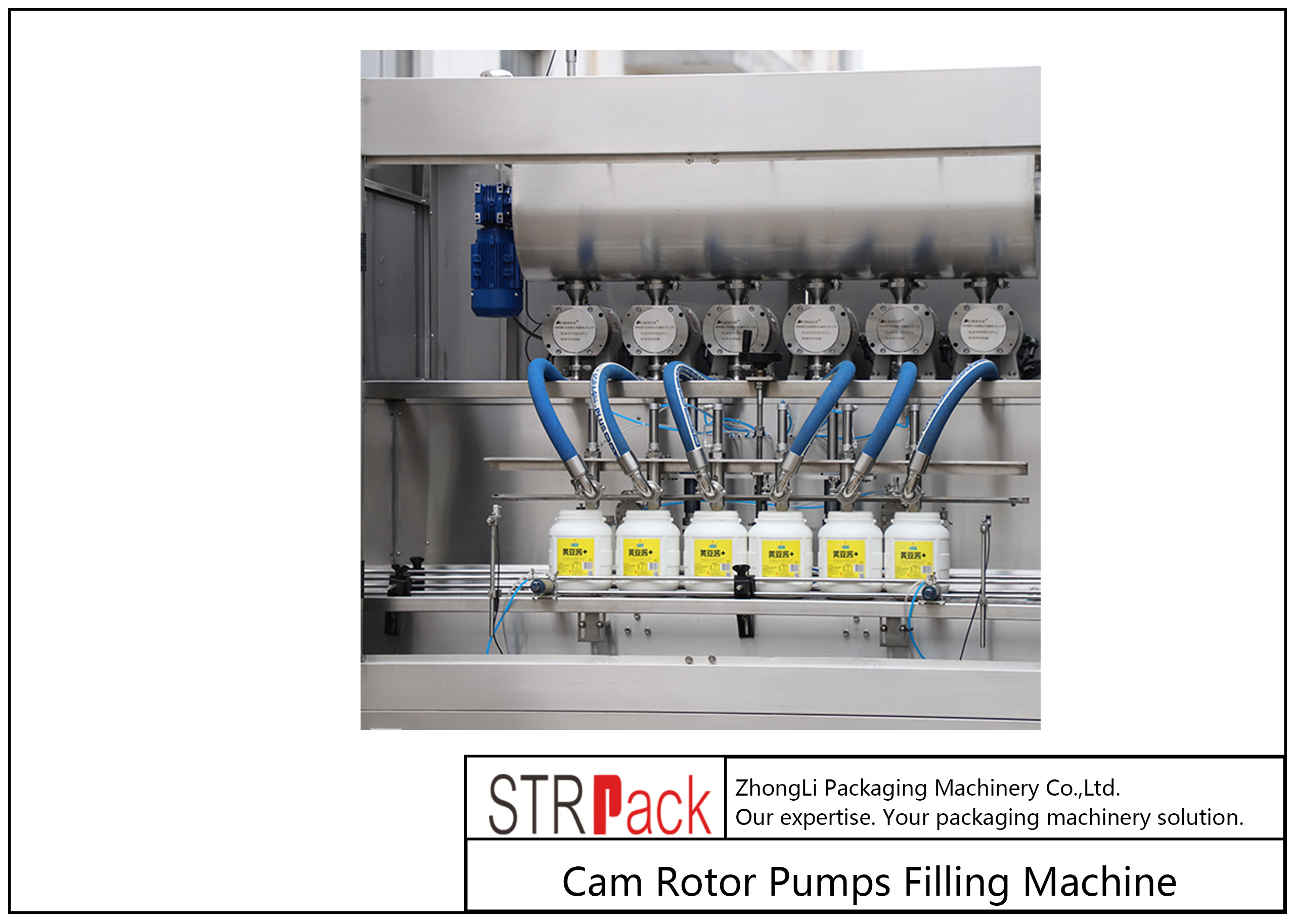 Cam Rotor Pumps Chunk Paste Filling Machine Six Head 380V / 220V