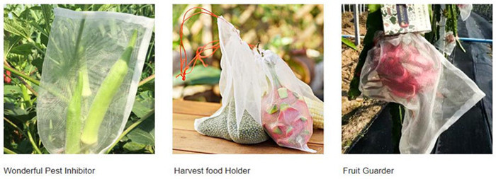 PE Fruit Saver Drawsting Fruit Protect Bags Insect Mesh Netting Bag Flower Protect