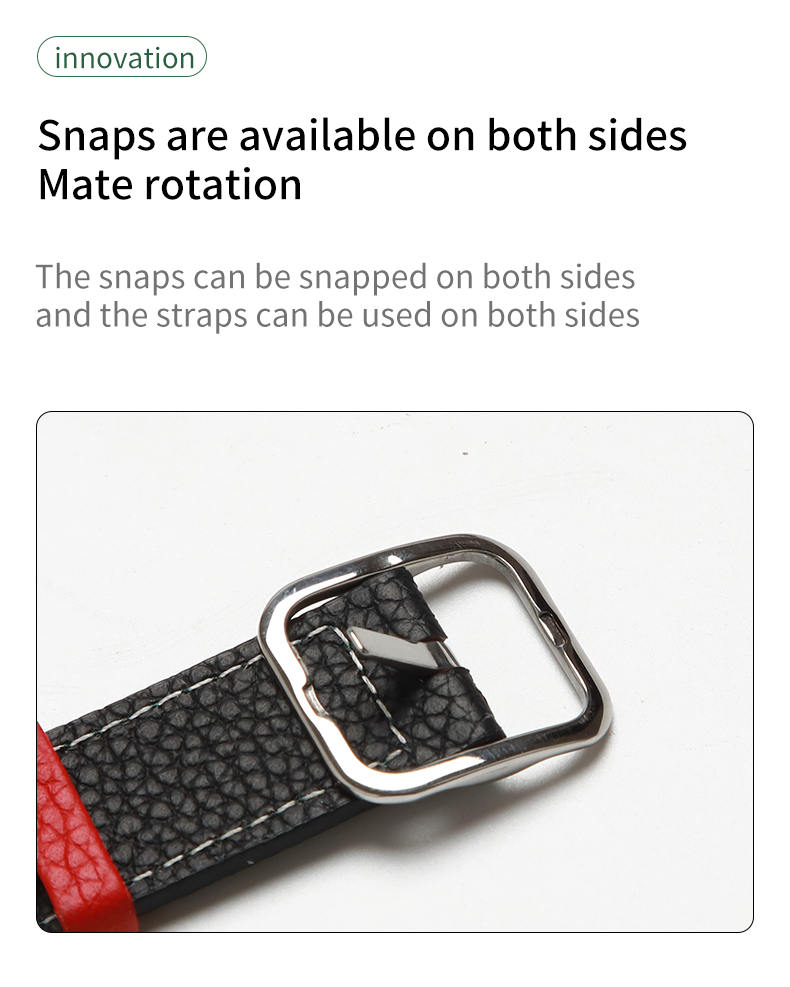 OEM ODM Double Sided Band Leather Watchband for Apple Watch Band 38 40 41 42 44 45mm Strap