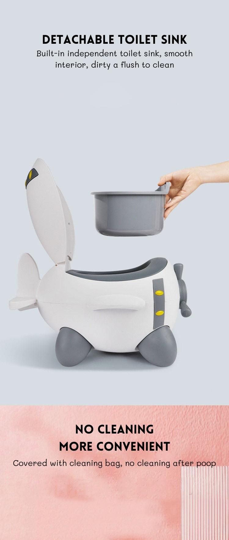 Soft PU Airplane Design Baby Potty Training Toilet with Custom Logo