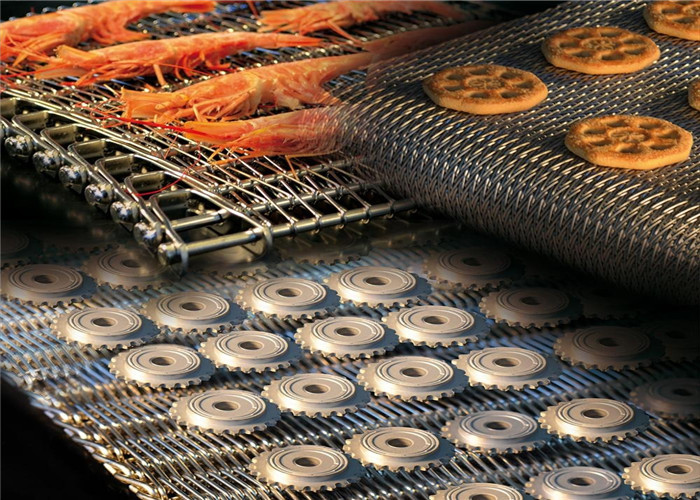 Ss304 Flat Flex Wire Mesh Conveyor Belt For Bread Baking
