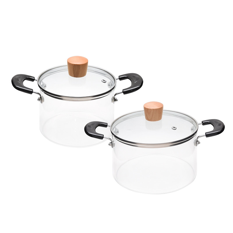 Microwave Heating Transparent Borosilicate Glass Soup Pot