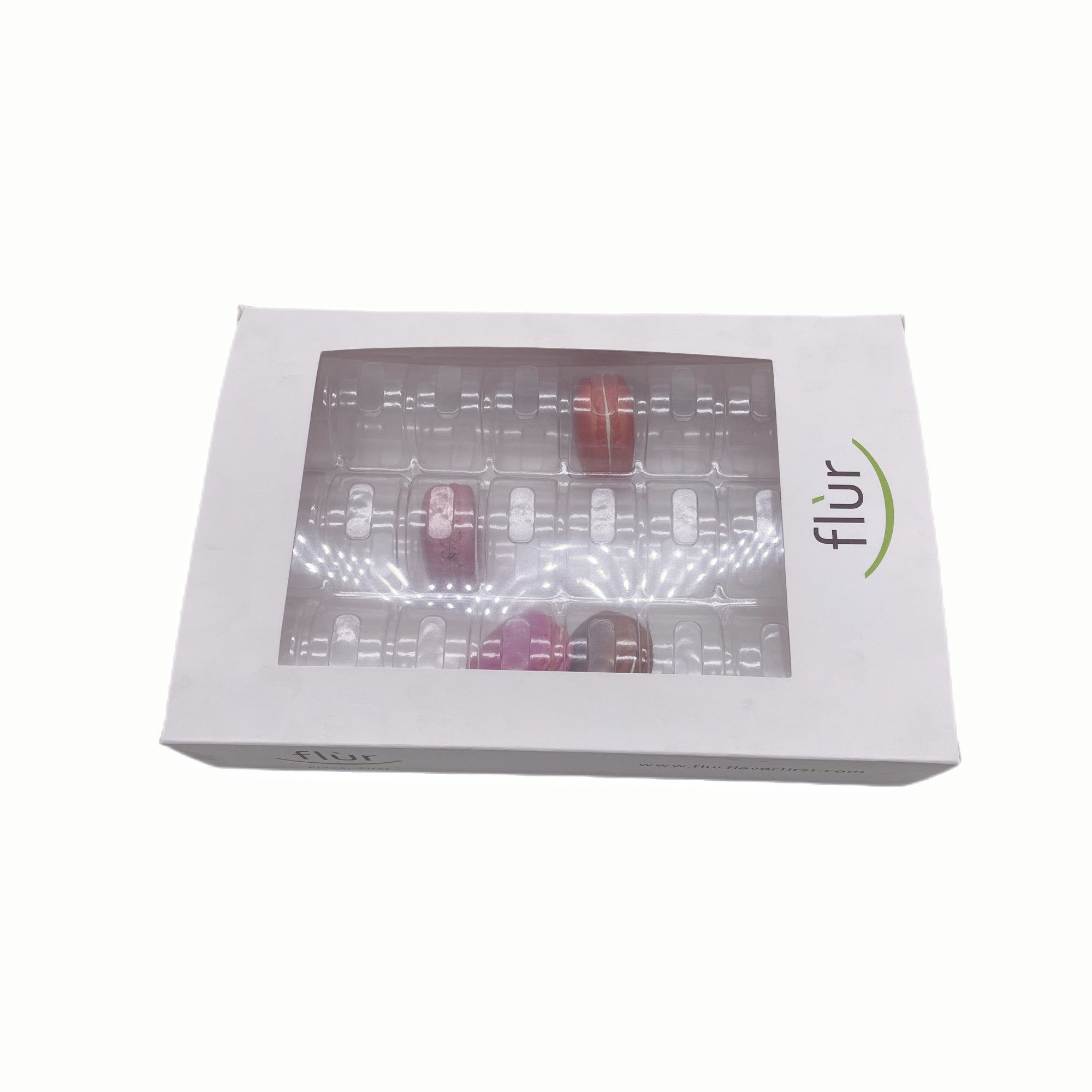 White Plastic Inner Tray Kraft Paper Box Recyclable 24pcs for Macaron Packaging