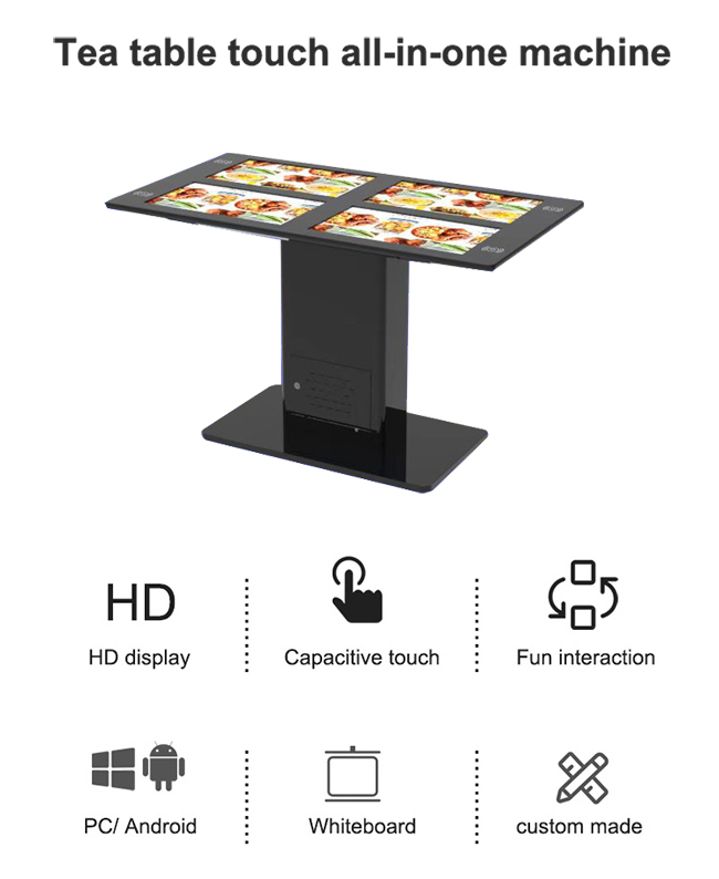 Stand  LED LCD interactive touch table with embedded mini PC Winows Or Android OS for advertising game smart table