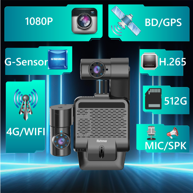 4G WiFi GPS Dashcam 1080P DVR Recording With H.265 Video Compression And ADAS Function