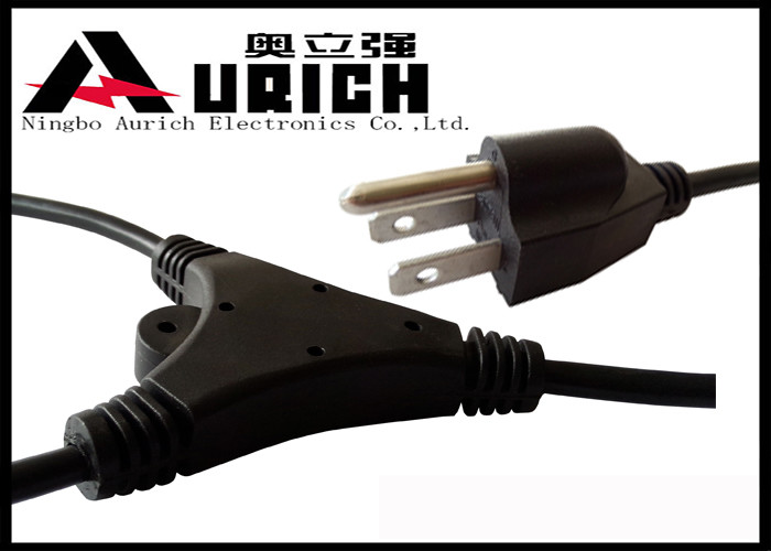 NEMA Male End Type Electric 3 Prong Power Cord For Home Appliance / Office Equipment