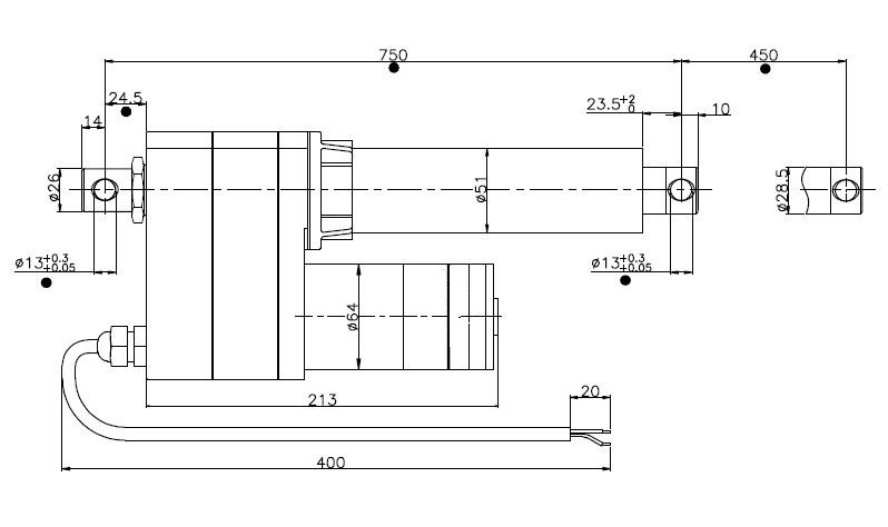 Waterproof Electric Linear Rod Actuator Sino Big Force Electric Ball Screw Linear Actuator