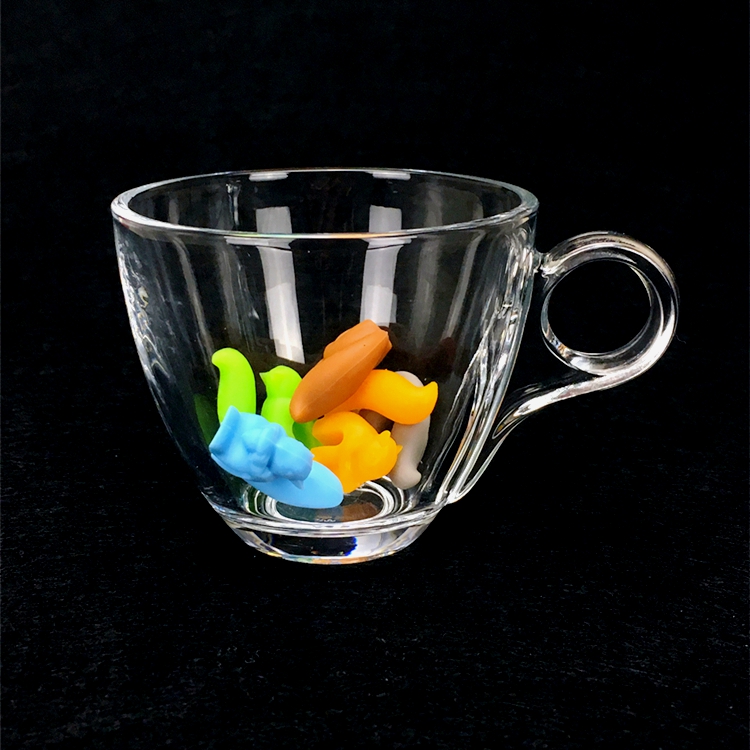 hot sale silicone cute suction rubber wine glass colorful identifying cup marker
