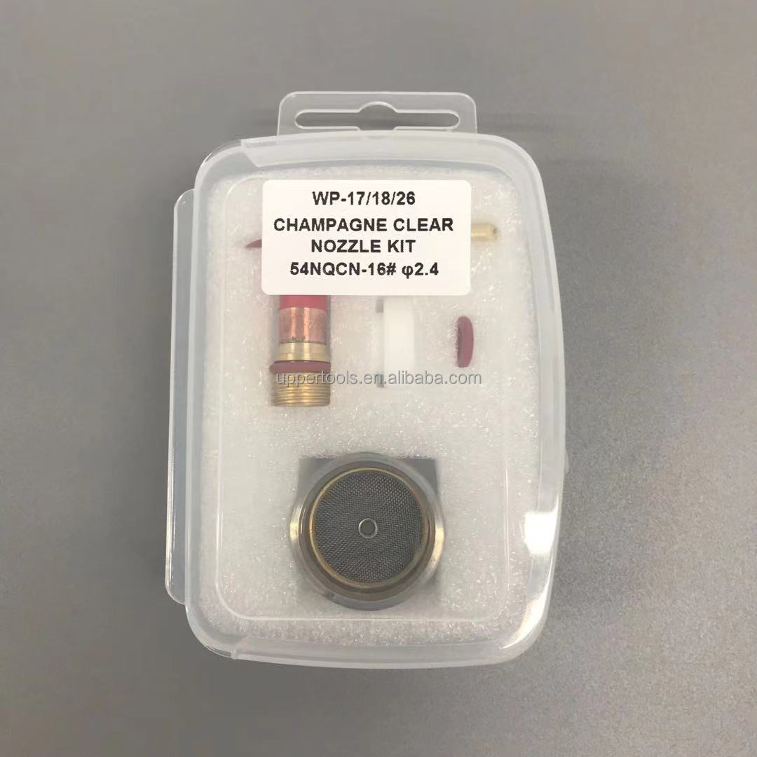 WP-17/18/26 16 TIG Welding Torch Accessories Champagne Clear Nozzle Kit with Guard