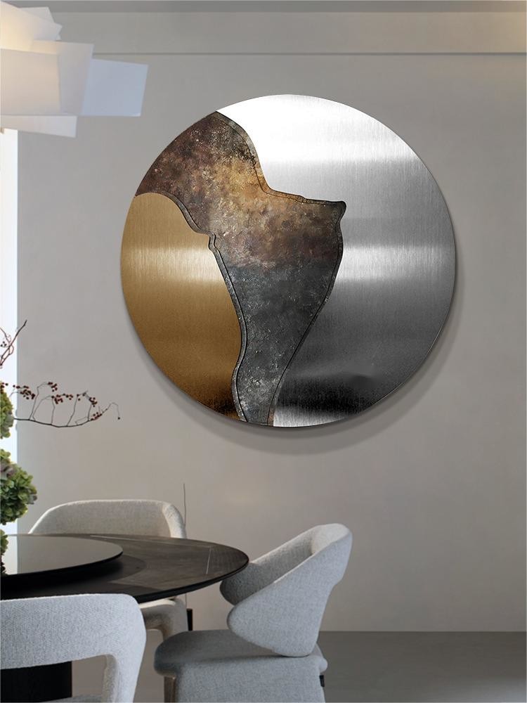 Custom Tailored Metal Round Decorative Painting Hotel Villa Entryway Renovation