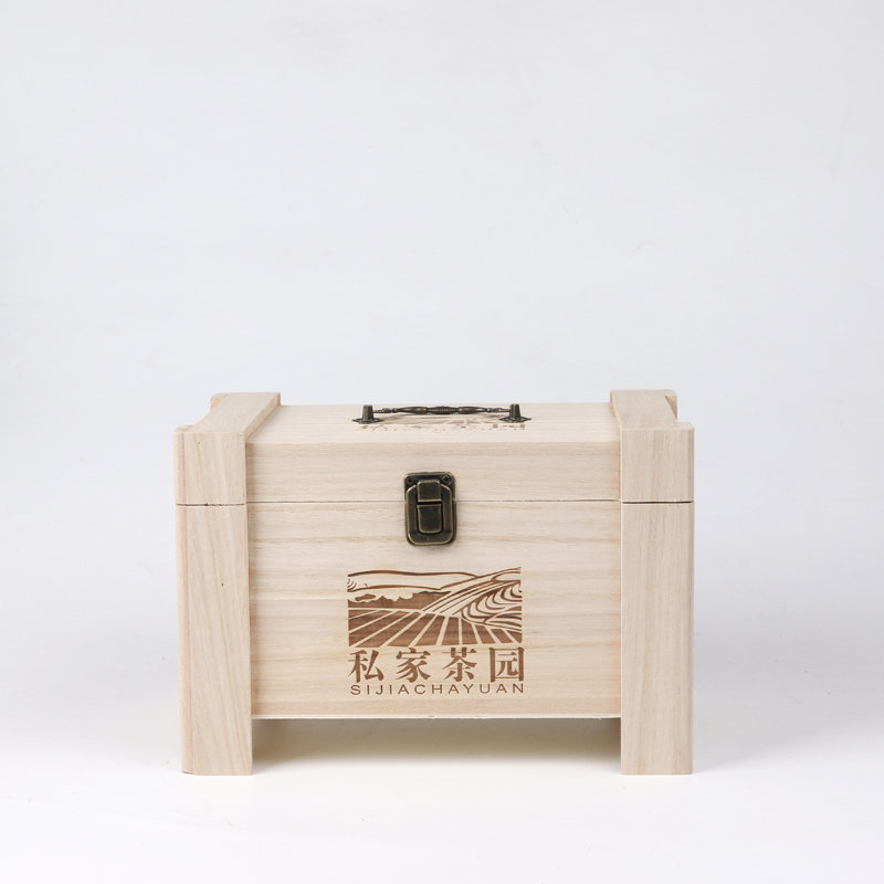 Wood Keepsake Boxes with Handle Wholesale Unfinished Custom Tea Box Wood