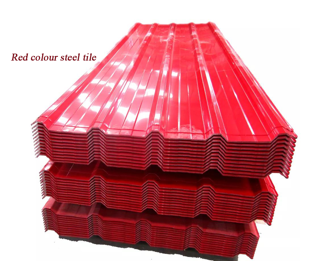 Metal Building Materials Prepainted Galvanized Steel Tile 1219mm Width G550 Zinc Coating Corrugated Color Steel Roofing Sheet