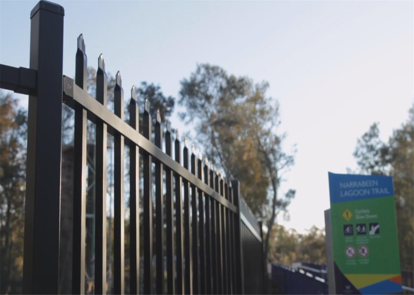 Garrison Steel Fence Black color 2100mm x 2400mm made in china High Quality