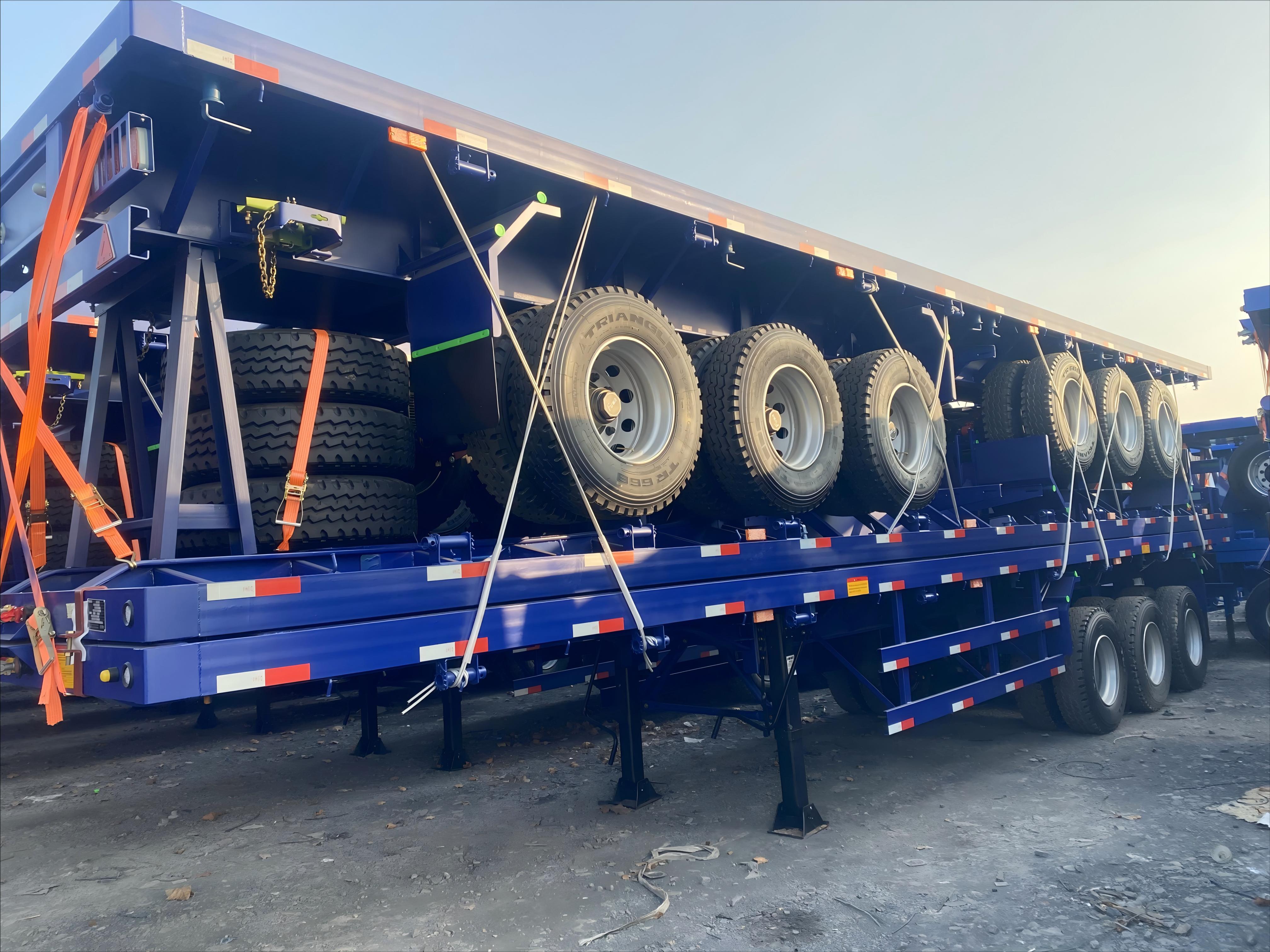 CIMC China manufacturer of 3-axis direct sales high-quality price discount Flatbed semi trailer