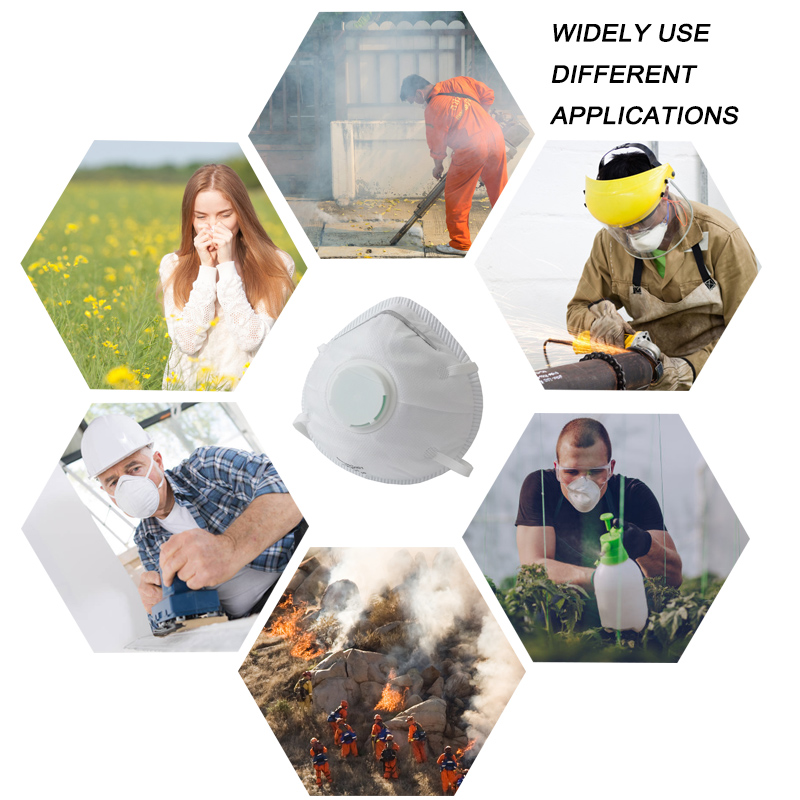 White Color Non Woven FFP3 Face Mask Disposable Protective Anti Bacterial Mask