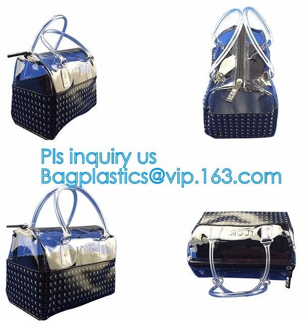 clear pvc gift handbags, shoulder beach pvc bags, EVA Silicone PVC Jelly candy Shoulder Chain bag, pvc messenger bag, pa