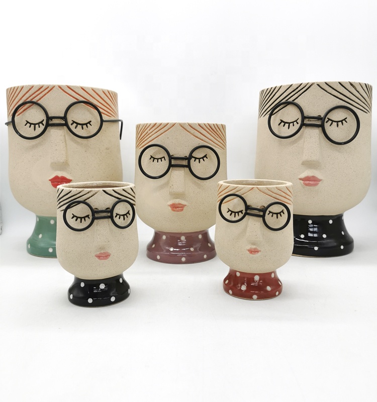 Porcelain Ceramic Plant Pots For Succulents Lovely Instagram 3D Unique LADY Shaped