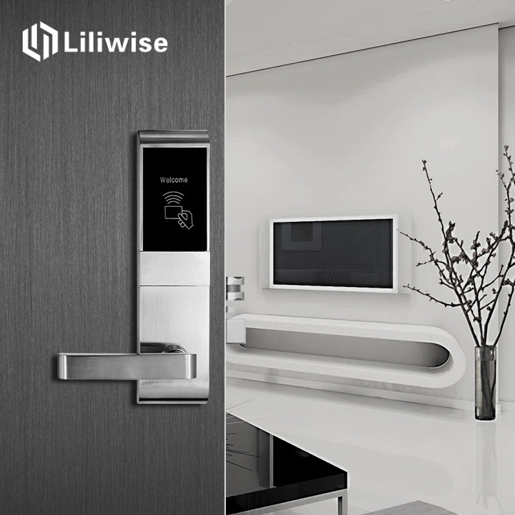 Key Card Hotel Electronic Door Locks Zinc Alloy For Apartment Residential