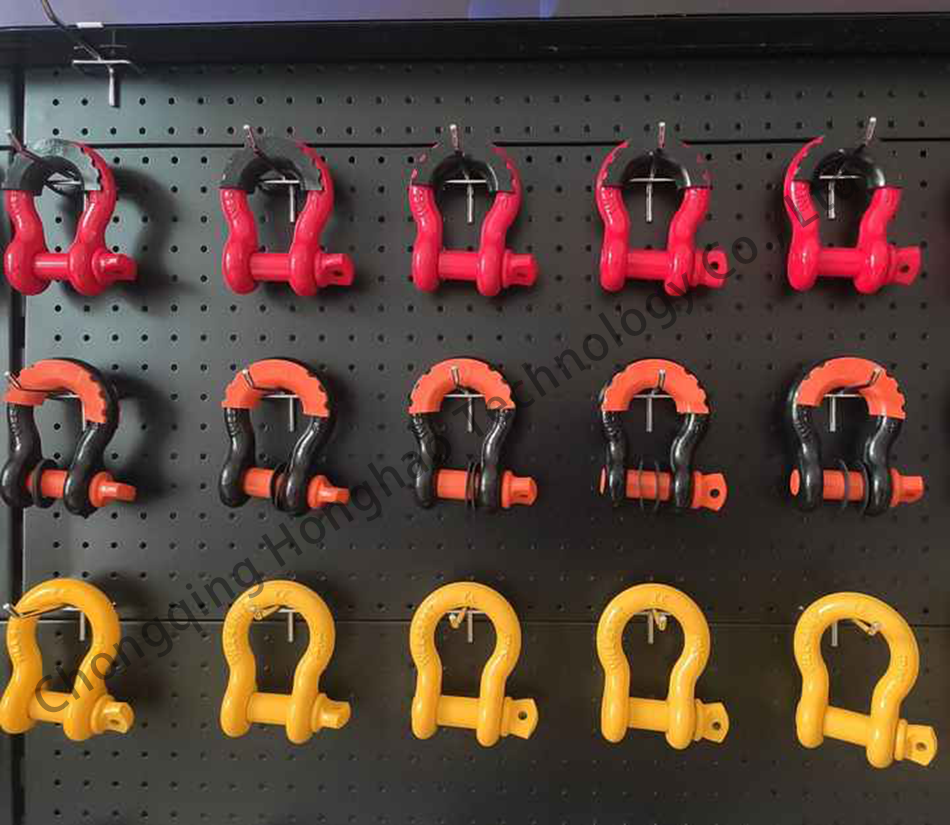 High Polished Heavy Industry Marine Bow Shackle Carbon Steel Black Painted for Loads