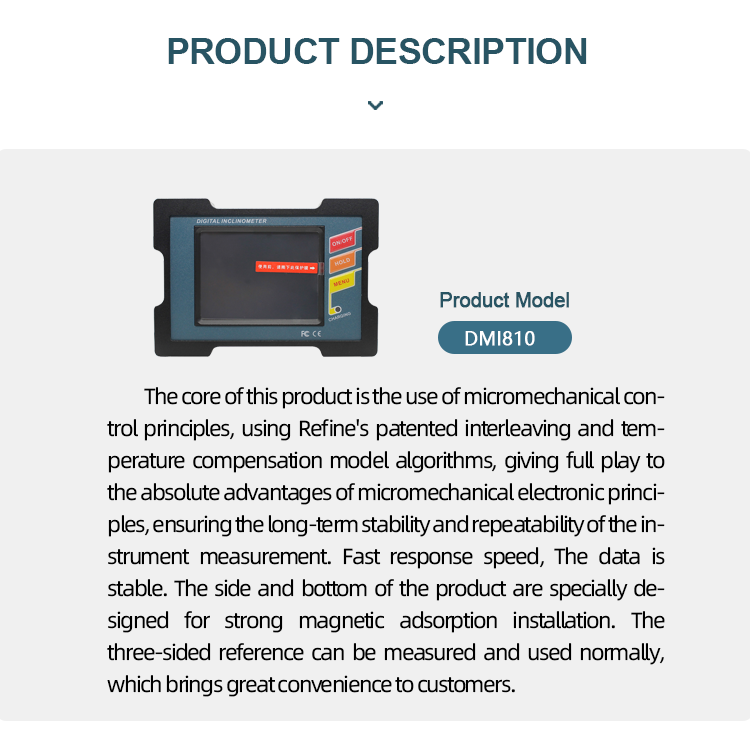 DMI810 Single Axis High Accuracy Digital Inclinometer LCD Magnetic