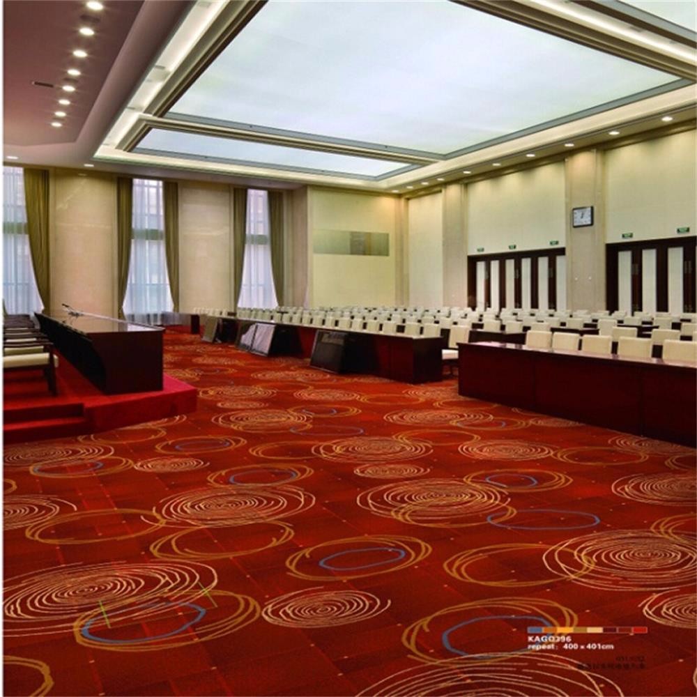 Red Axminster commercial boardroom carpet