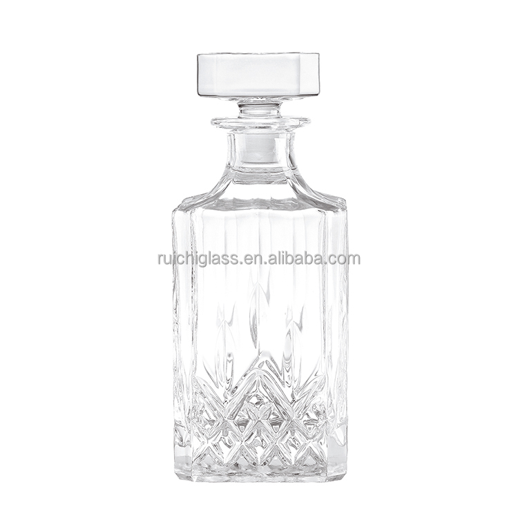 750ml Beautiful Shape High Grade Brandy Glass Bottle with Color Painting and Decal