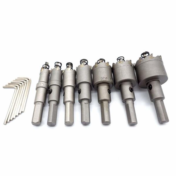 Quality 7pcs 14-35mm Tungsten Carbide Tipped Hole Saw Set for sale