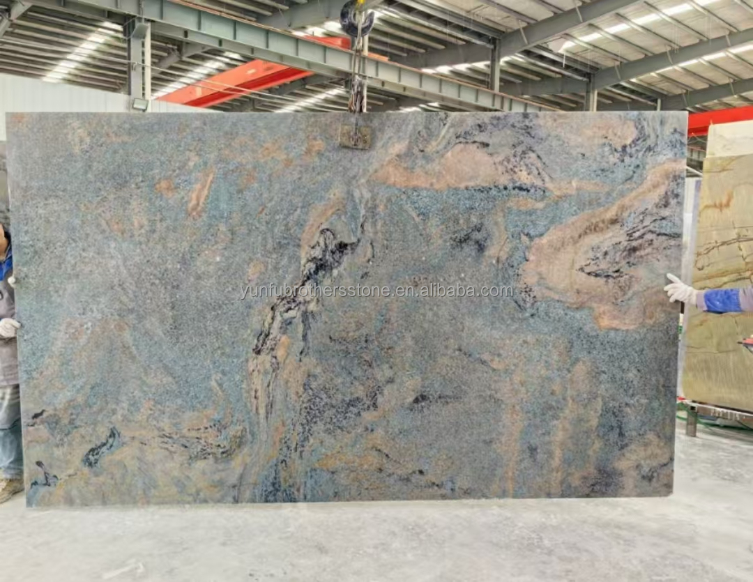 Amazon Blue Luxury Stone Polished Slab for Villa and Hotel Interior Design Inspiration