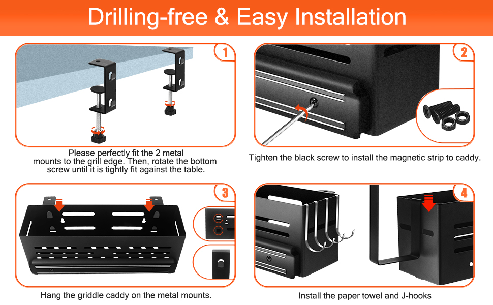 Organize Your BBQ Station Griddle Storage Caddy for Blackstone 28''/36'' Griddle Grill