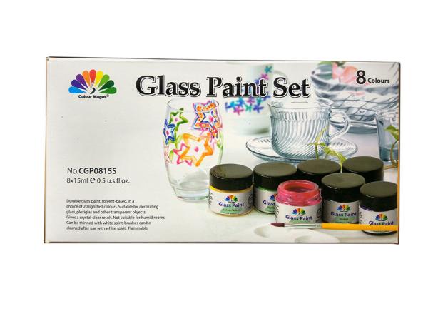 Non - Toxic Art Painting Colours 8 Pcs Glass Paint Set 8X15ml 20 Light Fast