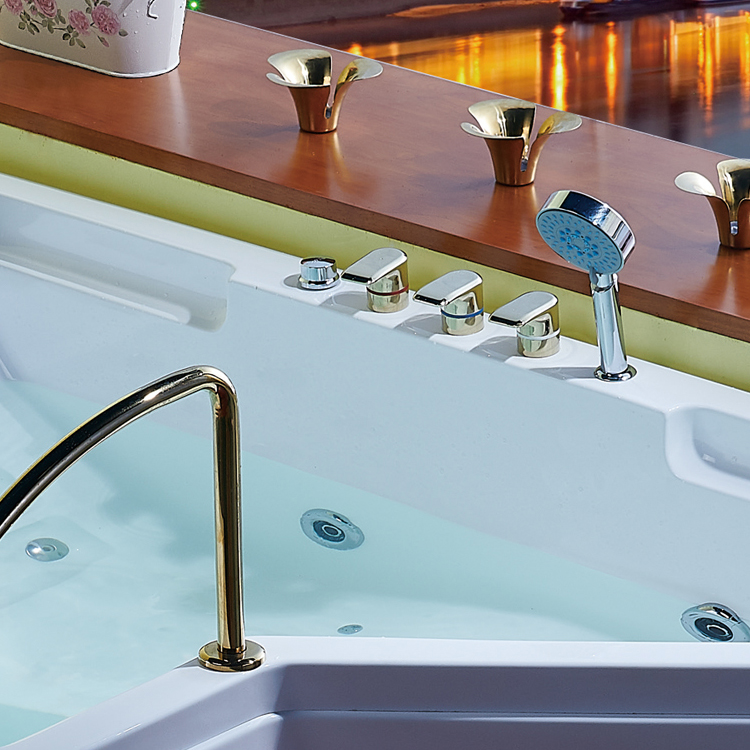 Free Standing Air Jetted Drop-In Bathtub 1700mm Acrylic Big Water Jet