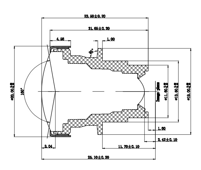 1/3.7" 1.2mm Car Camera Lens , Track Offset And Ranging Car VGA Lens