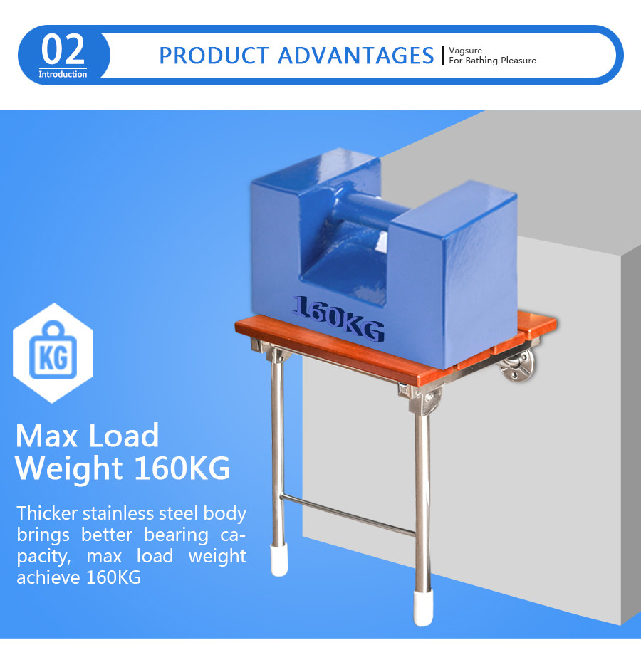 Floor Mounted Fold Up Shower Bench , Anti Rust Bathroom Foldable Shower Seat