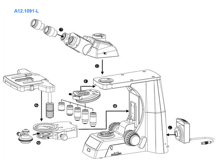 OPTO-EDU A12.1091-H Manual Research 25mm Science Lab Microscope