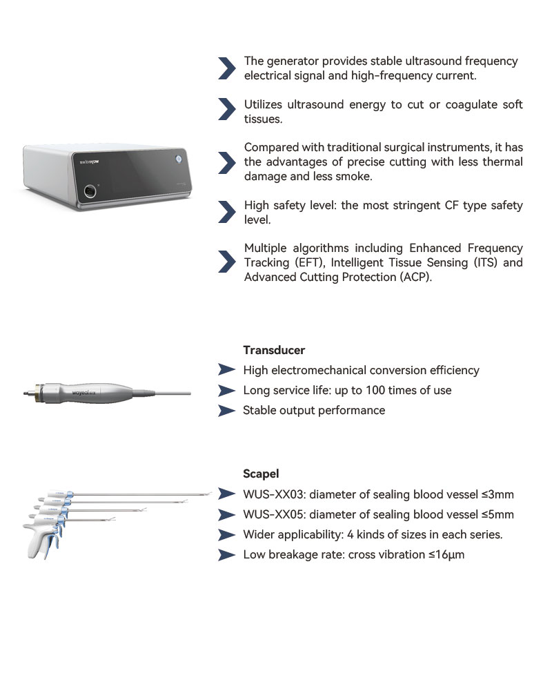 WUS-2 Surgical Ultrasonic Scalpel System For Laparoscopic Surgery