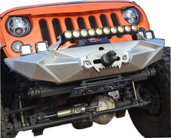 Aggressive Front Bumper for Jeep JK Black Steel Recovery Bull Bar Winch Bumper