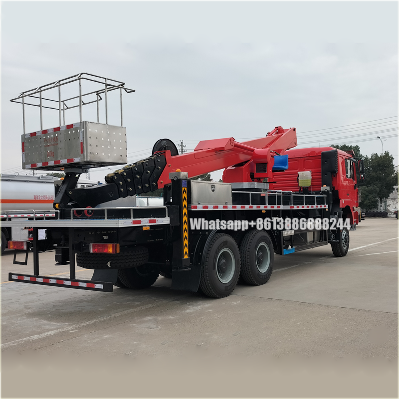 Shacman Double Row Aerial Work Truck Diesel Fuel Truck Mounted Elevated Work Platform