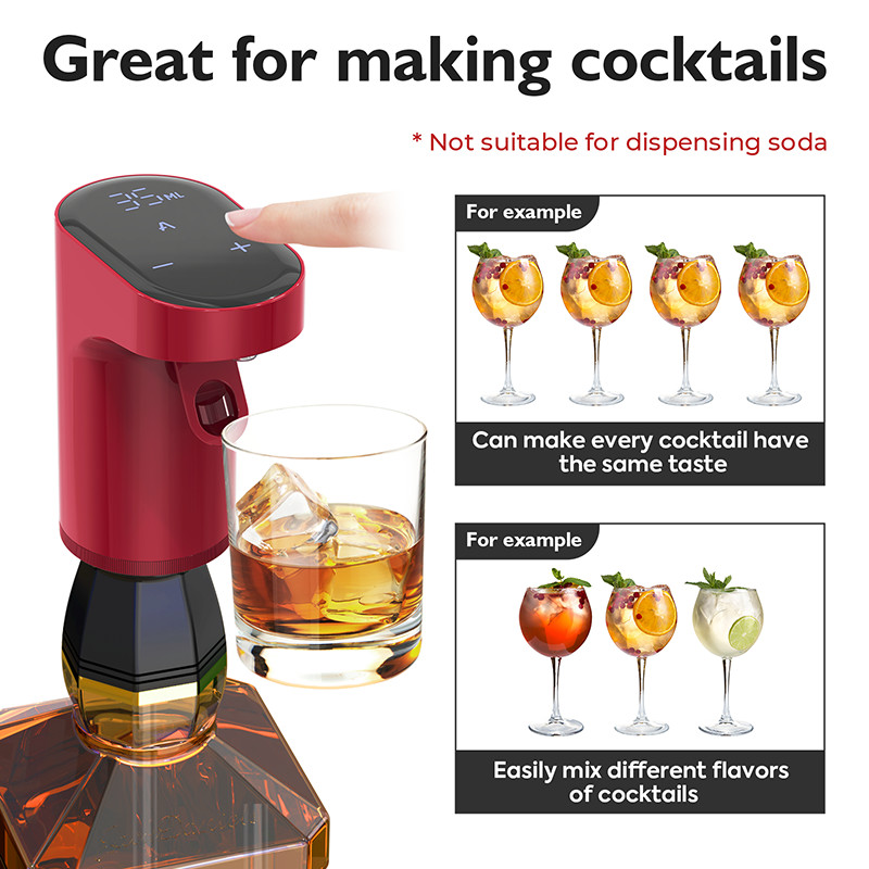 ABS Food Grade Silicone PP Smart Whiskey Dispenser With LED Touch Screen Display 30 Pcs /carton